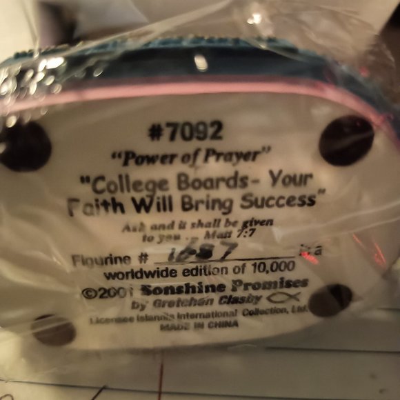 VINTAGE Sonshine Promises College Boards-Your Faith Will Bring Success Figurine - Picture 4 of 4
